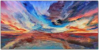 Produktbild von Coloray - Bild aus Glas - Glasbilder - 100 x 50 cm - Gehärtetes Glas Glasblock mit Bild Küche Wohnzimmer Wanddekoration Dekoration - Wolken