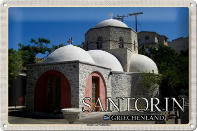 Produktbild von Blechschild Reise 30x20cm Santorin Griechenland Kloster Profitis