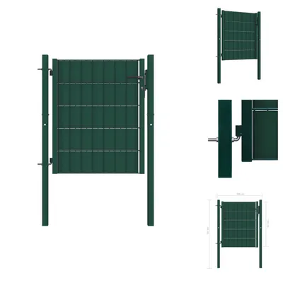 Produktbild von vidaXL Zauntor PVC und Stahl 100x101 cm Grün - Gartentore