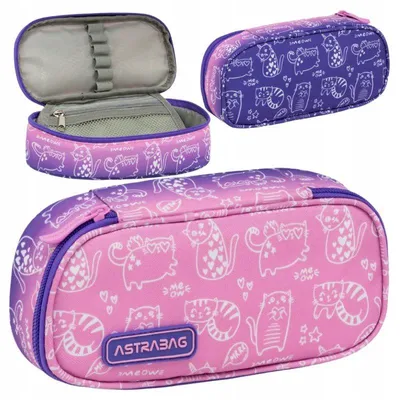 Produktbild von Astra | Federmäppchen Kitty, 22 x 9 x 5 cm, verstärkt, wasserabweisend, praktischer Organizer