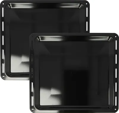 Produktbild von vhbw 2x Backblech kompatibel mit Electrolux 94300473104, 94300473204 Backofen - 42,2 x 37,6 x 2 cm, Antihaftbeschichtet, Emailliert Schwarz