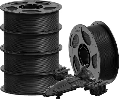 Obrázek produktu pro Filament pro 3D tiskárny, průměr 1,75 mm, odolný materiál PETG, 5 kg, černý