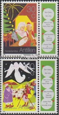 Produktbild von Briefmarken Niederländische Antillen 1991 Mi 734Zf-735Zf mit Zierfeld (kompl.Ausg.) postfrisch Weihnachten