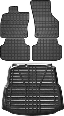 Zdjęcie produktu dla Zestaw dywaników podłogowych i wykładziny bagażnika do Skoda Octavia notchback 2013-2019 guma 5x