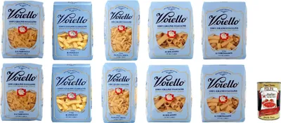Produktbild von Voiello Pasta Testpaket Nudeln 100% italienische 10x 500g + Italian Gourmet Polpa 400g
