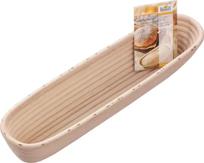 Immagine prodotto di RBV Birkmann, 209022, Laib und Seele, Gärkörbchen aus Peddigrohr, länglich, schmal, 38 x 10,5 cm, Höhe 8 cm