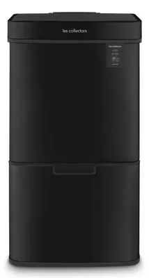 Sensor-Abfalleimer 69 l, 3 Fächer, schwarz, Edelstahl