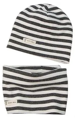 Zdjęcie produktu dla Czapka beanie bawełniana + szal loop dziecięcy zestaw dla dziewczynki