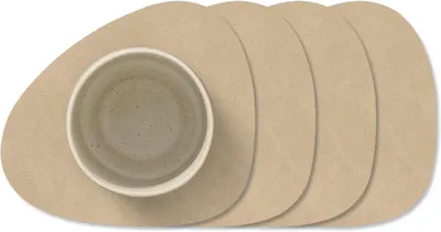 Produktbild von Untersetzer Nupo aus Leder in Sand - 13 x 11 cm - 4 Stück