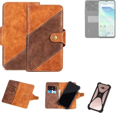 Produktbild von K-S-Trade Handyhülle Schutzhülle Bookstyle Case Wallet-Case kompatibel mit UMIDIGI G5 Cover Klapphülle Kantenschutz Smartphone dunkelbraun braun 1x
