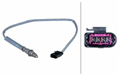 Image de Sonde lambda, 4 broches, câble de 670 mm, HELLA, compatible avec, entre autres, AUDI A3