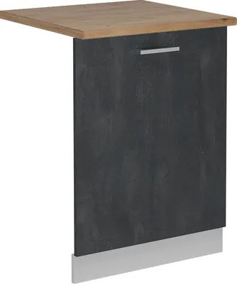 Produktbild von Geschirrspülblende Vicco R-Line Schwarz Beton 60 cm , AP Eiche, Model 55092