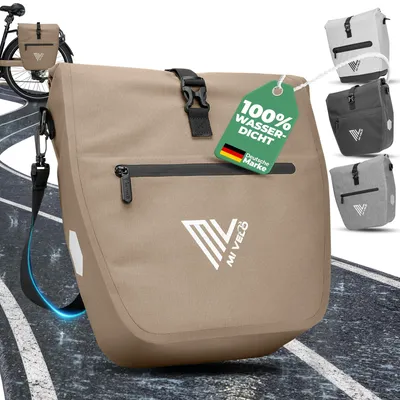 Productafbeelding van 2-in-1 Fietstas - Waterdicht - Inclusief Laptop Compartment - 20L - Zandbeige