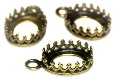 Produktbild von Hochwertige Cabochon-Fassung 10 x 8 mm altmessing (1 Stück)