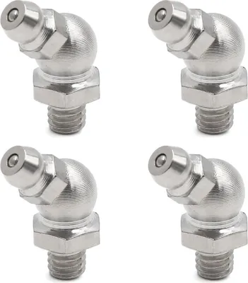 Produktbild von 4 Stück M6 x 1 Kegelschmiernippel Abschmiernippel Edelstahl 45 Grad Winkel Schmiernippel Fitting für Auto