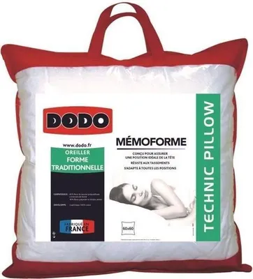 Image de Oreiller à Mémoire de Forme DODO, Memoforme, 60 x 60 cm, Ergonomique