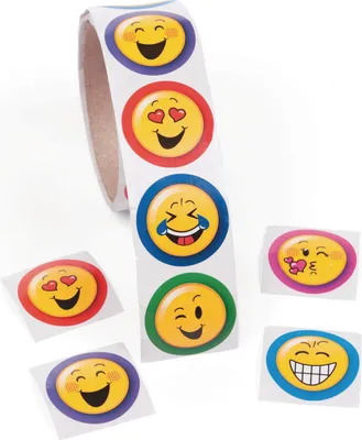 Produktbild von Emoji lachende Gesichter Aufkleber Sticker 100 Stück