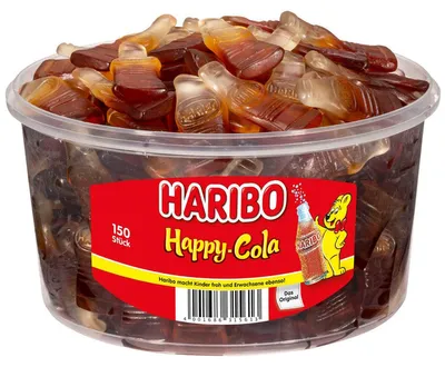 Obrázek produktu pro Ovocné žvýkačky Haribo – Happy Cola, 150 kusů