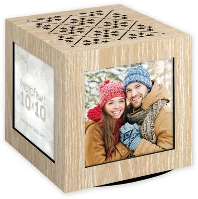 Produktbild von ZEP Holz-Fotoständer, rotierend, für 4 Fotos, 10x10 cm, 13x13x13 cm