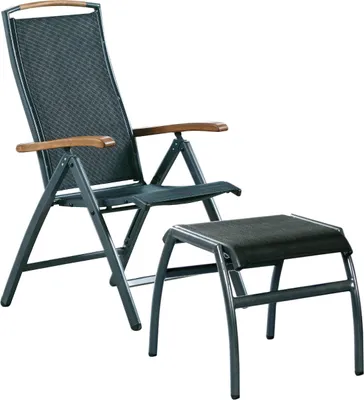 Produktbild von Inko Klappsessel Frisco mit Fußhocker Alu/Textilen Hochlehner 3 Farben zur Auswahl