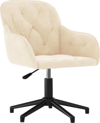 Obrázok produktu pre vidaXL Kancelárska stolička Swivel Cream Velvet