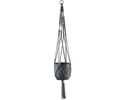 Produktbild von Soendgen Makramee, 90 cm, grau, flexible Gestaltung als Blumenampel oder Raumtrenner