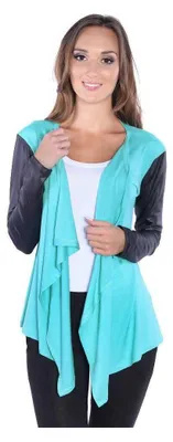 Produktbild von Damen Cardigan mit PolyurethanÄrmeln Jacke Bolero; Mintgrün S/M
