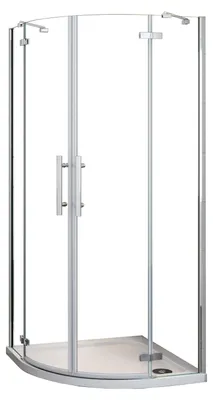 Produktbild von Duschspa 80x80x195cm Runddusche Duschkabine Viertelkreis Duschabtrennung 6mm NANO ESG Sicherheitsglas Mit Duschtasse Set