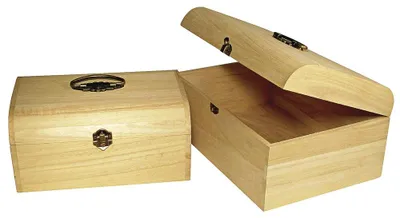 Holzkoffer mit antikem Beschlag, 24,5 x 16,5 x 11,5 cm