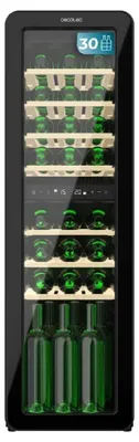 Zdjęcie produktu dla Cecotec Bolero GrandSommelier Origin Duo 30 Hit Black, Chłodziarka na wina z kompresorem, Wolnostojący, 30 butel., Światło wewnętrzne, Czarny