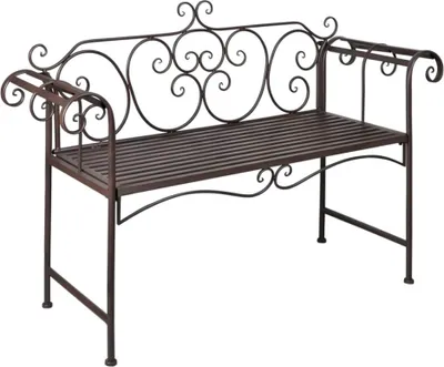 Produktbild von Gartenbank 132 cm Stahl Antik Braun
