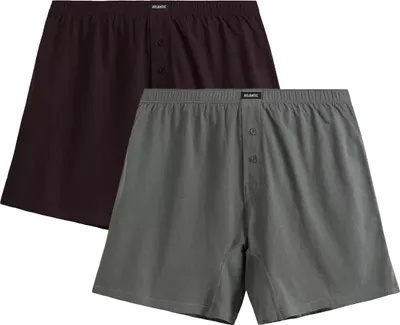 Produktbild von Atlantic Herren Boxershorts 2er Pack - Lockere Baumwolle, Atmungsaktiv, Khaki & Rot, Bequemer Sitz, Ideal für Alltag, Herbst/Winter Kollektion 2025 XXL