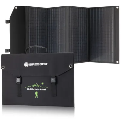Obrázok produktu pre Solárny nabíjací panel Bresser 120W, skladací, s USB-C QC3.0 výstupom a DC výstupom, určený na outdoorové aktivity, kempovanie a cestovanie
