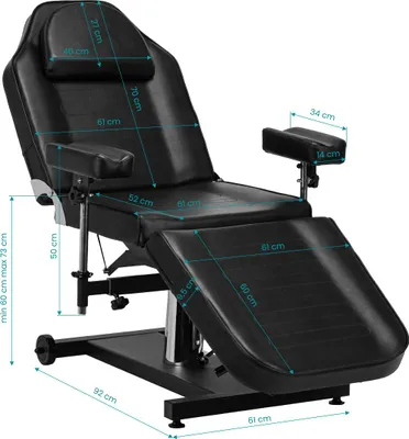 Produktbild von Hydraulischer Tattoo-Sessel Pro Ink 322F schwarz