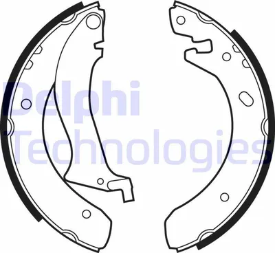 Produktbild von DELPHI Bremsbackensatz Trommelbremse Hinten für LAND ROVER Freelander SUV (L314) 254mm LS1870