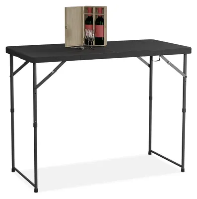 Produktbild von Klapptisch Gartentisch Campingtisch - 120 x 60 cm - Höhenverstellbar - Für 6 Personen - Schwarz