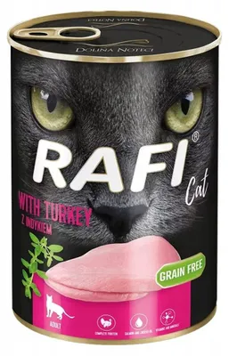 Image de RAFI Cat Grain Free - Gluten free canned turkey meat for cats 400g - en boîte, 40584
