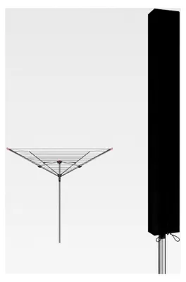 Produktbild von Schutzhülle für Wäschespinne, Abdeckung für Wäscheschirme, 420D Oxford Hülle mit Reißverschluss und Kordelzug, UV-beständig, Schwarz, 180x16x16cm