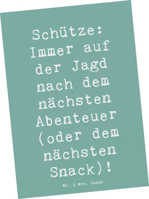 Produktbild von Mr. & Mrs. Panda Postkarte Spruch Abenteuer Schütze - Meeresbrise - Geschenk, Postkarten, Geschenke Sternzeichen, Horoskop, Ansichtskarte, Abenteuerlust, Neugierde, Natur