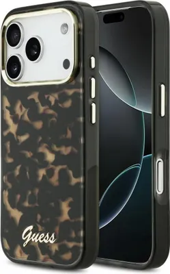 Image de Étui Guess Iml Script Metal Magsafe pour iPhone 17 Pro Max Tortoise