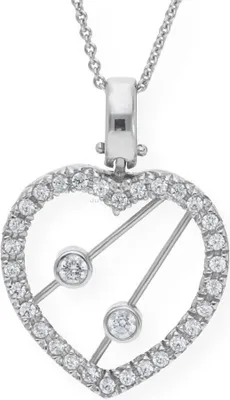 Produktbild von JuwelmaLux Anhänger 585/000 (14 Karat) Weißgold Herz mit Zirkonia JL30-02-0579