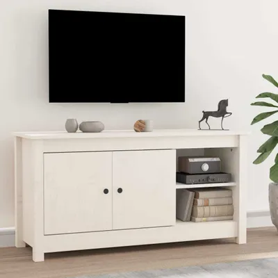 Produktbild von "Rabatt" TV-Schrank - Fernsehschrank - TV-Lowboard - Weiß 103x36,5x52 cm Massivholz Kiefer - TV-Schränke CC21196
