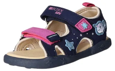 Produktbild von BOXX Kids Kinder-Mädchen-Sandalette Blau-Pink-Beige-Mehrfarbig, Farbe:blau, EU Größe:26