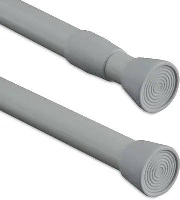 Produktbild von Famanu Gardinenstange 110-200 cm grau, ausziehbare Klemmsstange ohne Bohren