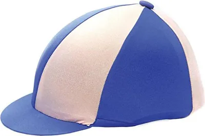 Produktbild von Hy  Elasthan-Reithelmüberzug, seidig glänzend, zweifarbig BZ506 (Einheitsgröße) (Pink/Blau)