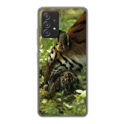 Produktbild von MuchoWow® Handyhülle Schutzhülle Hülle für Samsung Galaxy A33 5G Tiger - Pflanzen - Jungtier Silikon Softcase Handy Hülle - Kartenhalter