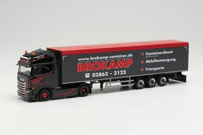 Produktbild von Herpa 315333 - 1/87 Iveco S-Way Schubboden-Sattelzug „Brokamp“ (NRW/Borken)