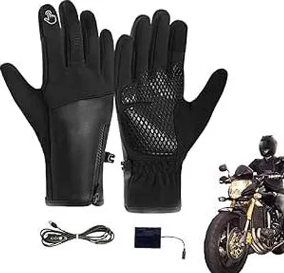 Produktbild von USB-beheizbare Vollfinger-Handschuhe, 3 Heizstufen, rutschfest, warme Winterhandschuhe für Herren ,ideal für Laptop, Outdoor & kalte Wintertage