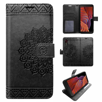 Produktbild von Hülle für Samsung Galaxy XCover 5 Handy Tasche Wallet Case Cover Handyhülle Etui Mandala Schwarz