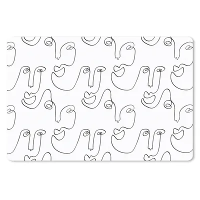 Produktbild von MuchoWow® Schreibtischunterlage Strichzeichnungen - Gesicht - Muster 60x40 cm - XXL Mauspad - Großes Mauspad